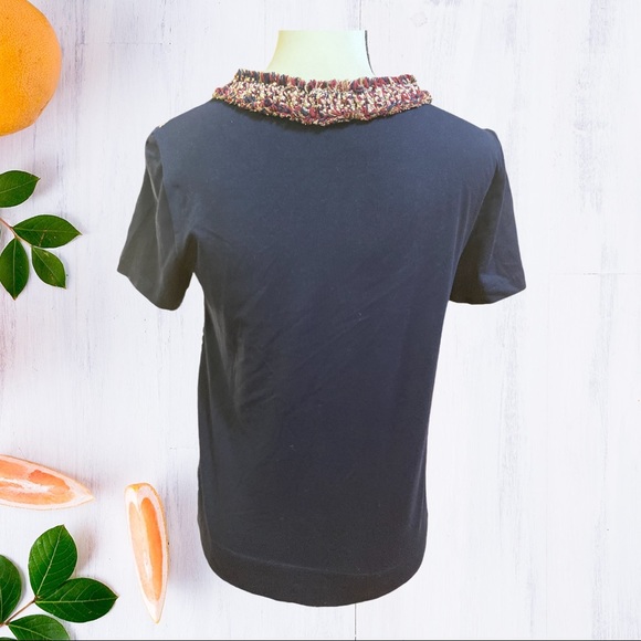 J. Crew Woven Multi colored Dressy T-Shirt Small - Picture 3 of 10